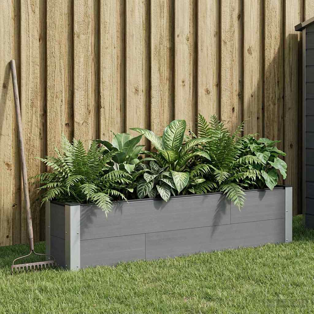 vidaXL Υπερυψωμένη Ζαρντινιέρα Γκρι 150 x 30 x 36 εκ WPC και Αλουμίνιο