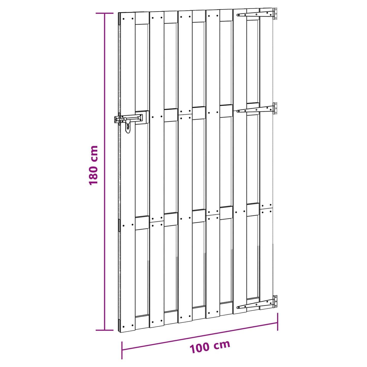 vidaXL Πύλη Κήπου 100 x 180 cm WPC και Αλουμίνιο Μαύρο