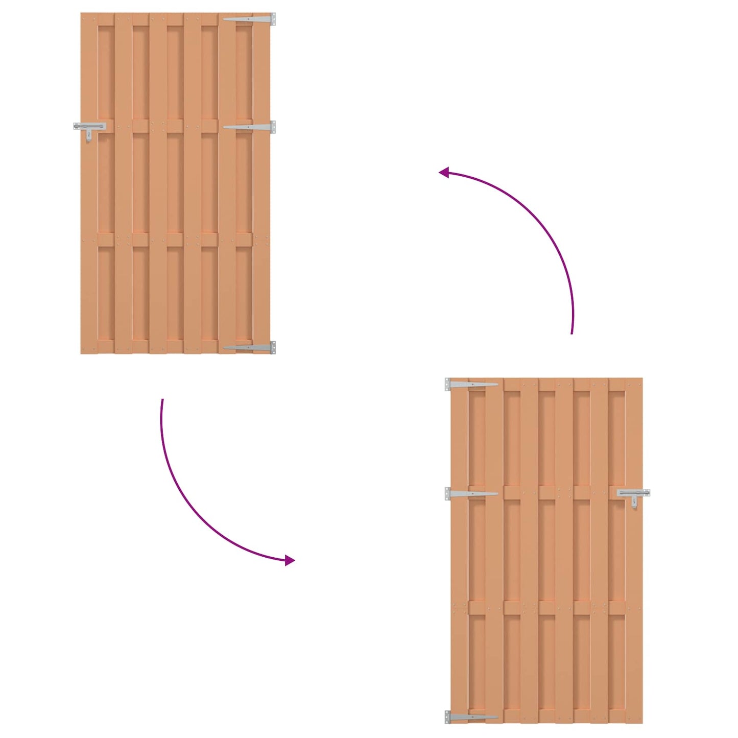 vidaXL Πύλη Κήπου 100 x 180 cm WPC και Αλουμίνιο Καφέ