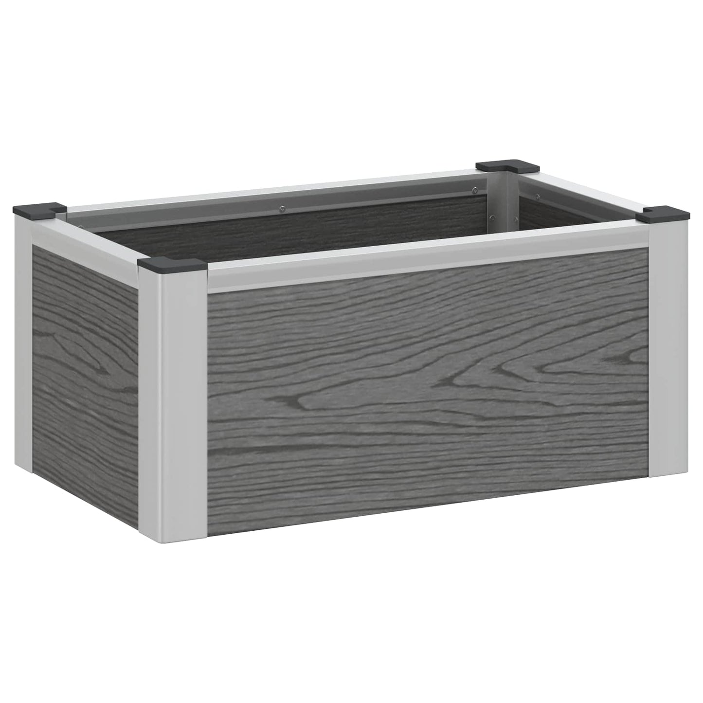 vidaXL Υπερυψωμένη Ζαρντινιέρα Γκρι 50 x 30 x 22 εκ WPC και Αλουμίνιο