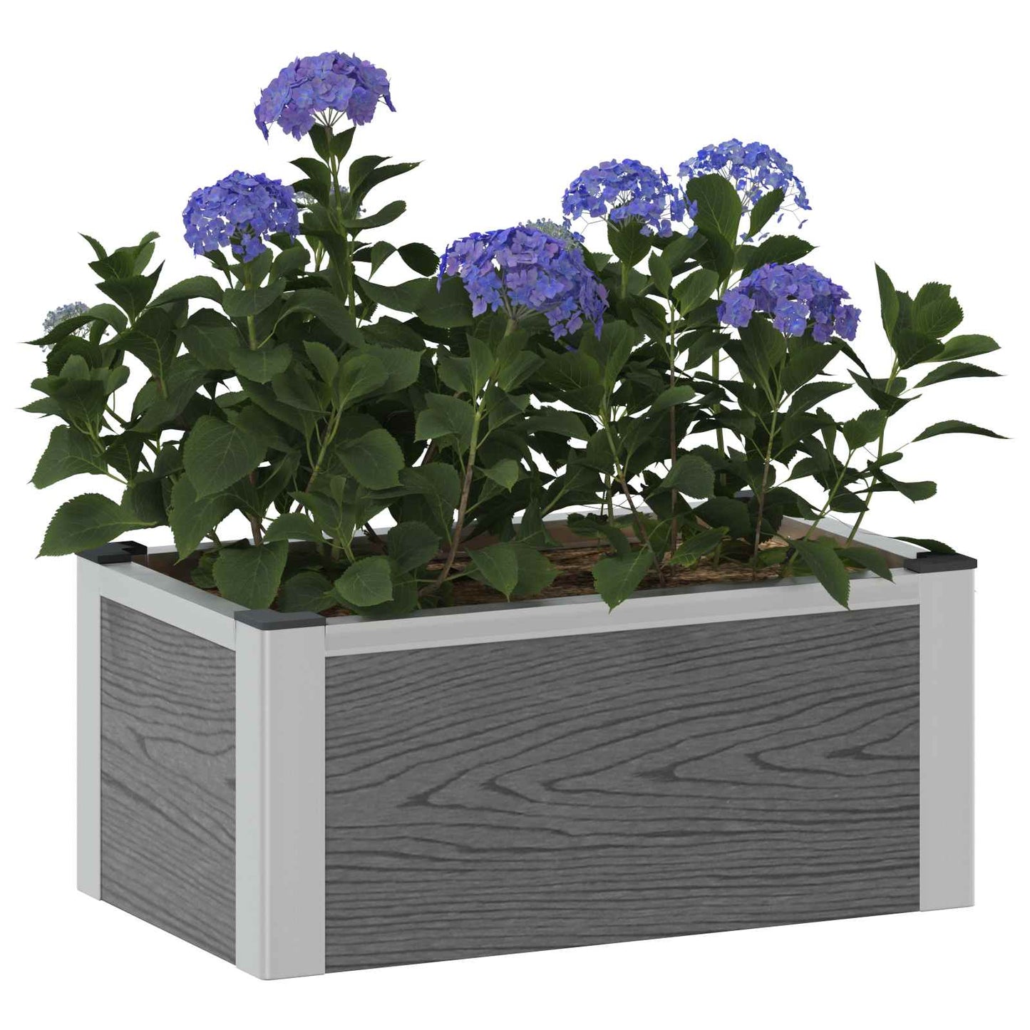 vidaXL Υπερυψωμένη Ζαρντινιέρα Γκρι 50 x 30 x 22 εκ WPC και Αλουμίνιο