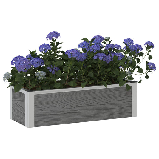 vidaXL Υπερυψωμένη Ζαρντινιέρα Γκρι 75 x 30 x 22 εκ WPC και Αλουμίνιο