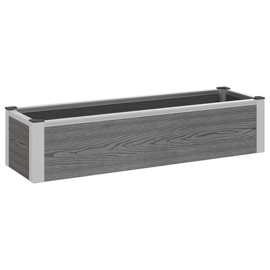 vidaXL Υπερυψωμένη Ζαρντινιέρα Γκρι 100 x 30 x 22 εκ WPC και Αλουμίνιο