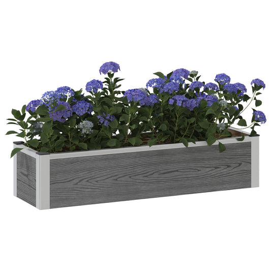 vidaXL Υπερυψωμένη Ζαρντινιέρα Γκρι 100 x 30 x 22 εκ WPC και Αλουμίνιο