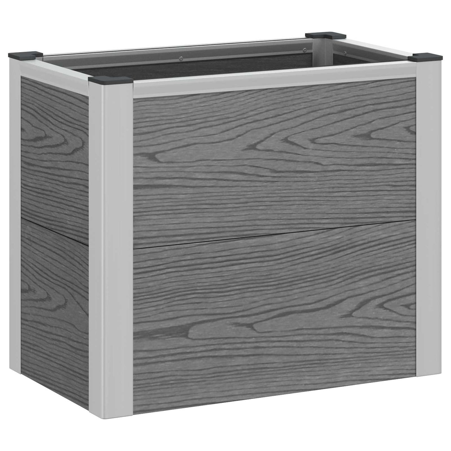 vidaXL Υπερυψωμένη Ζαρντινιέρα Γκρι 50 x 30 x 22 εκ WPC και Αλουμίνιο