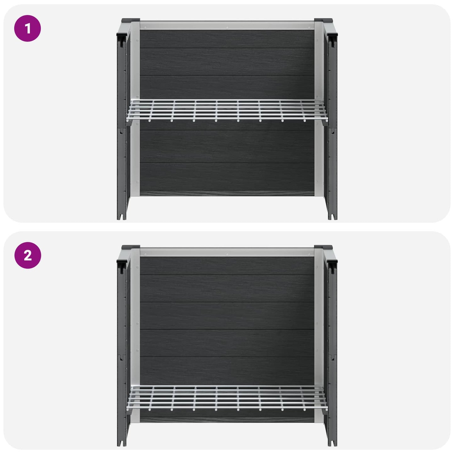 vidaXL Υπερυψωμένη Ζαρντινιέρα Γκρι 50 x 30 x 22 εκ WPC και Αλουμίνιο