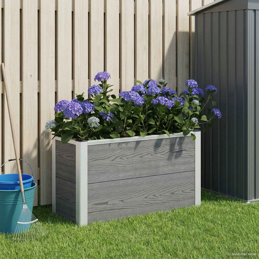 vidaXL Υπερυψωμένη Ζαρντινιέρα Γκρι 75 x 30 x 22 εκ WPC και Αλουμίνιο