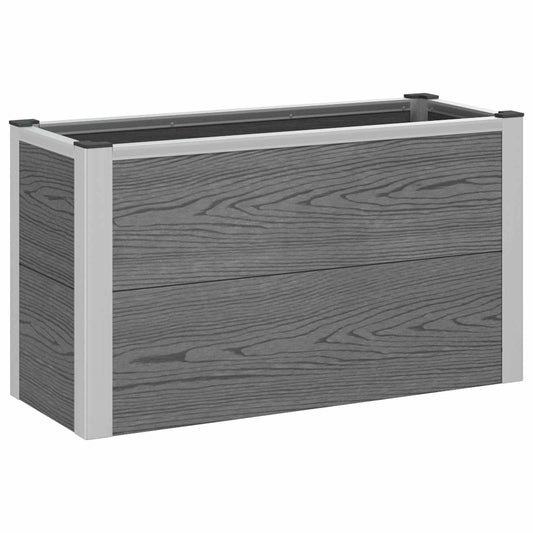 vidaXL Υπερυψωμένη Ζαρντινιέρα Γκρι 75 x 30 x 22 εκ WPC και Αλουμίνιο