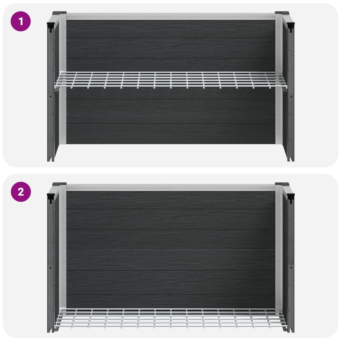 vidaXL Υπερυψωμένη Ζαρντινιέρα Γκρι 75 x 30 x 22 εκ WPC και Αλουμίνιο