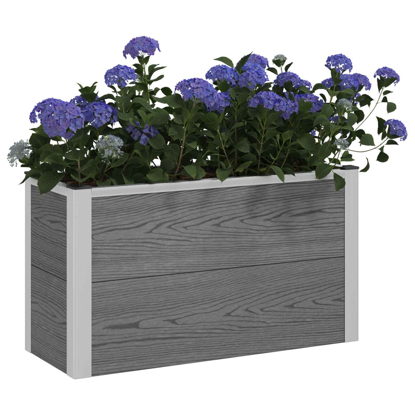 vidaXL Υπερυψωμένη Ζαρντινιέρα Γκρι 75 x 30 x 22 εκ WPC και Αλουμίνιο