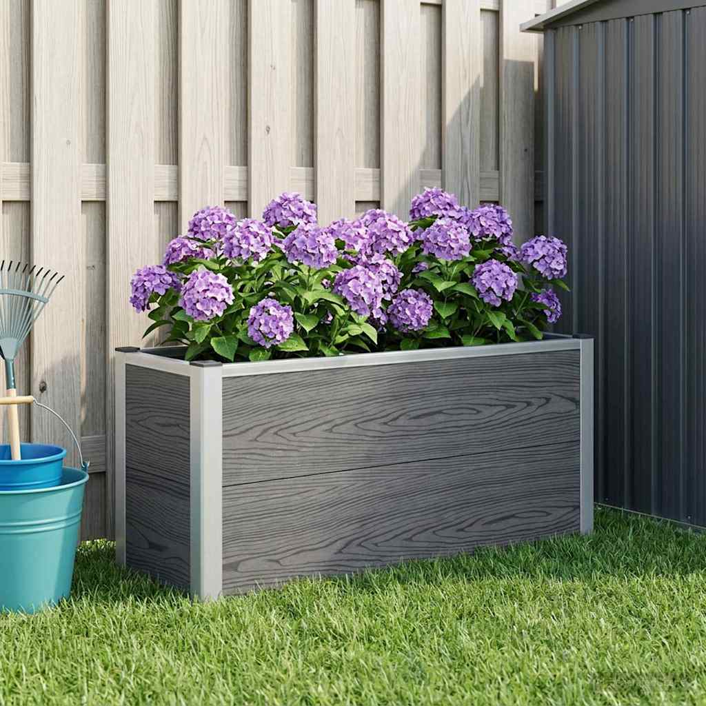 vidaXL Υπερυψωμένη Ζαρντινιέρα Γκρι 100 x 30 x 42 εκ WPC και Αλουμίνιο