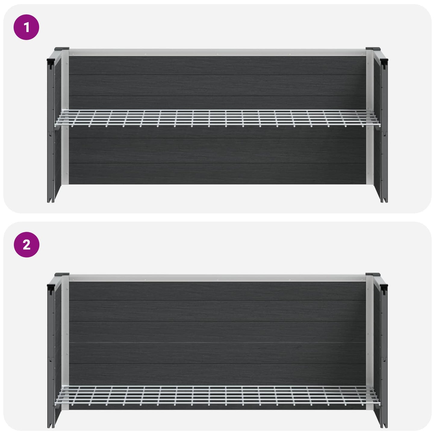 vidaXL Υπερυψωμένη Ζαρντινιέρα Γκρι 100 x 30 x 22 εκ WPC και Αλουμίνιο