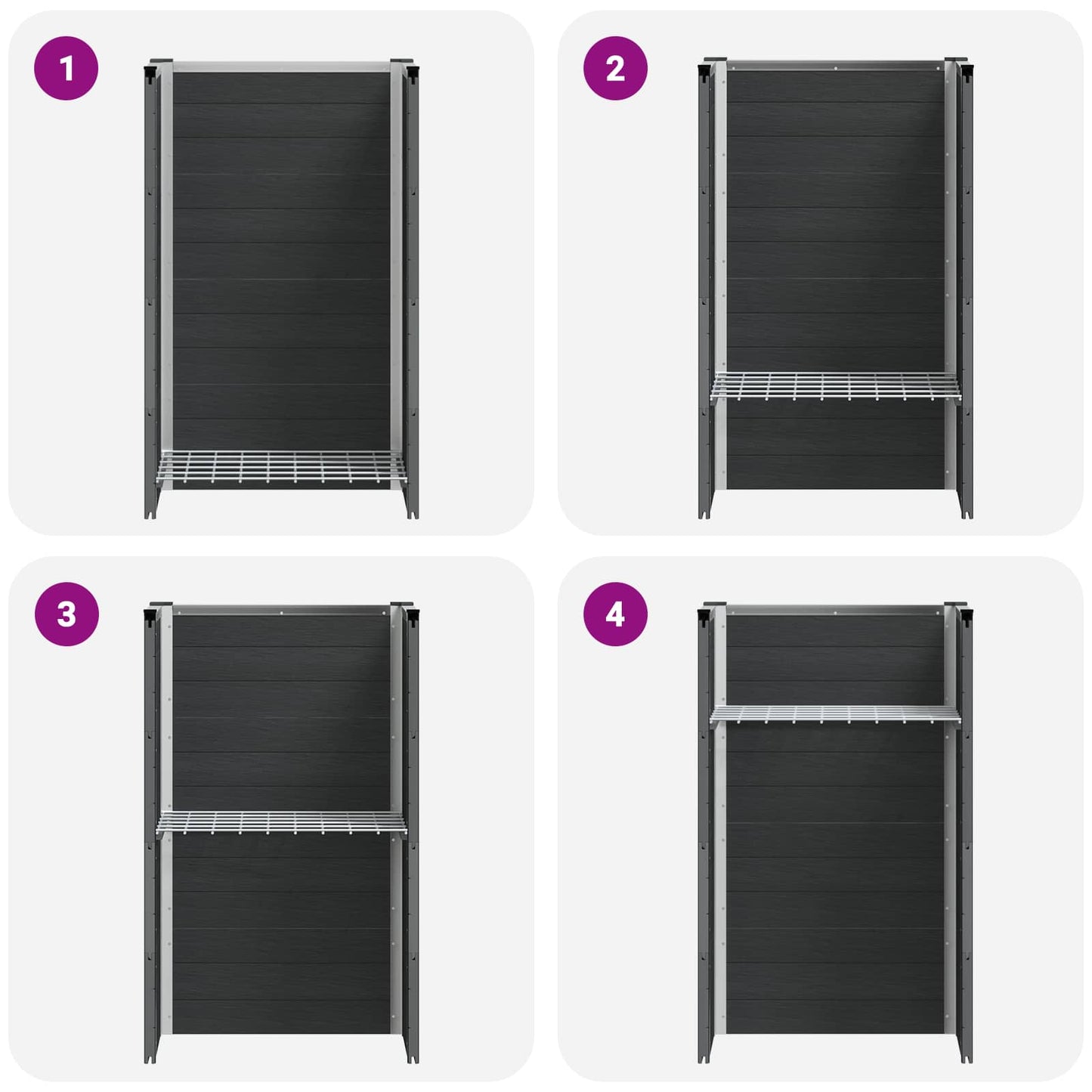 vidaXL Υπερυψωμένη Ζαρντινιέρα Γκρι 50 x 30 x 22 εκ WPC και Αλουμίνιο
