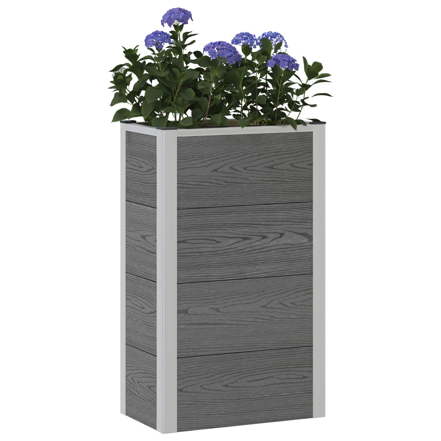 vidaXL Υπερυψωμένη Ζαρντινιέρα Γκρι 50 x 30 x 22 εκ WPC και Αλουμίνιο