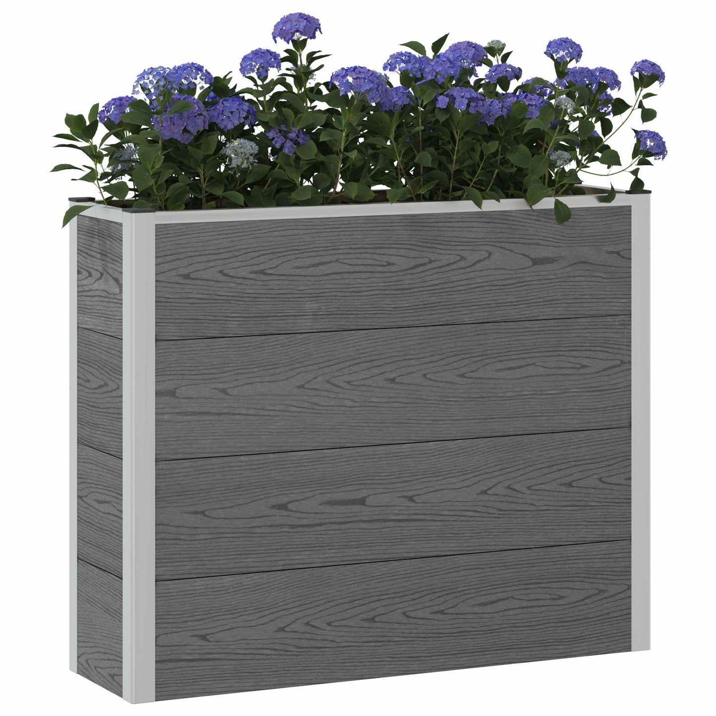 vidaXL Υπερυψωμένη Ζαρντινιέρα Γκρι 100 x 30 x 22 εκ WPC και Αλουμίνιο