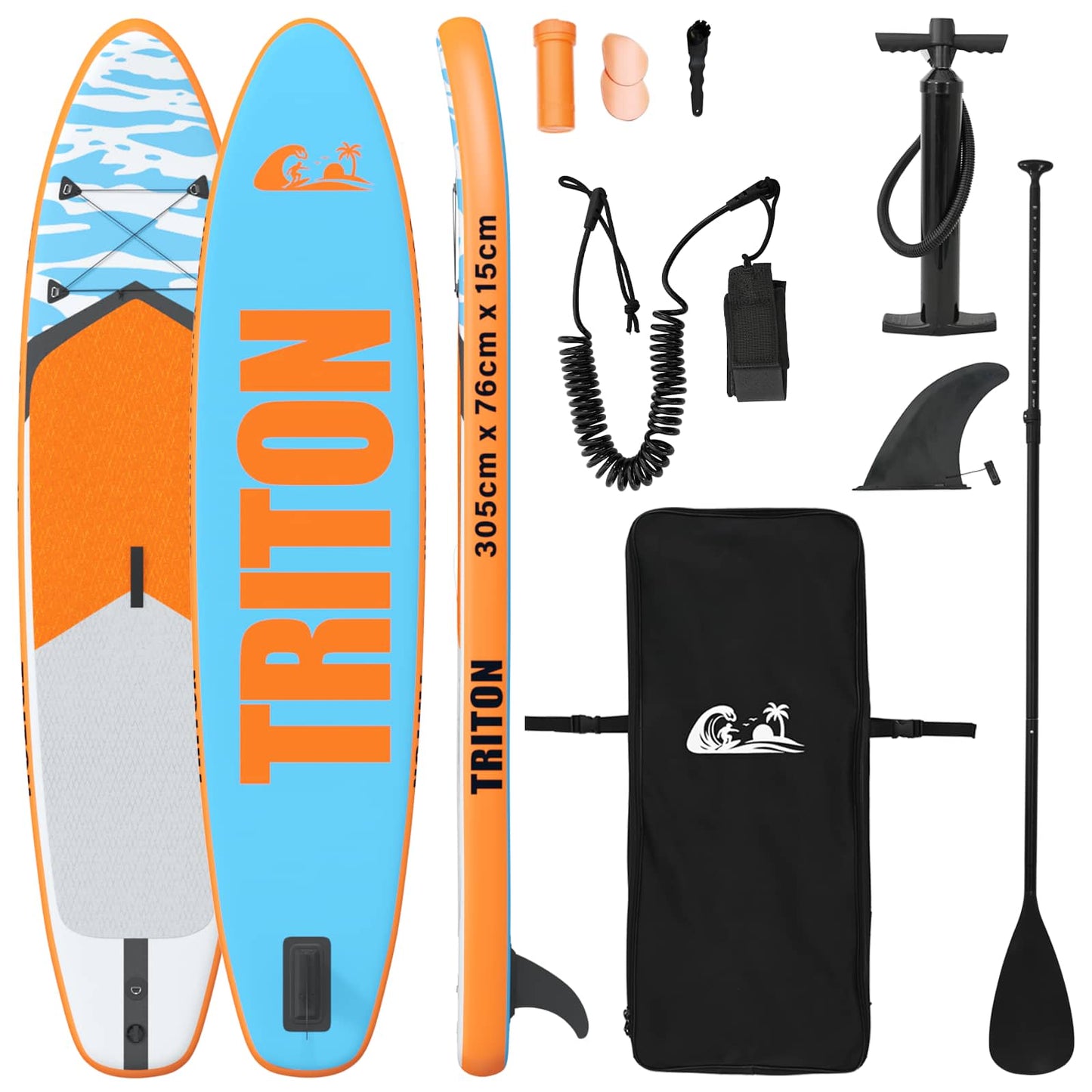 vidaXL Φουσκωτή σανίδα SUP TRITON 305 x 76 x 15 cm Μπλε για