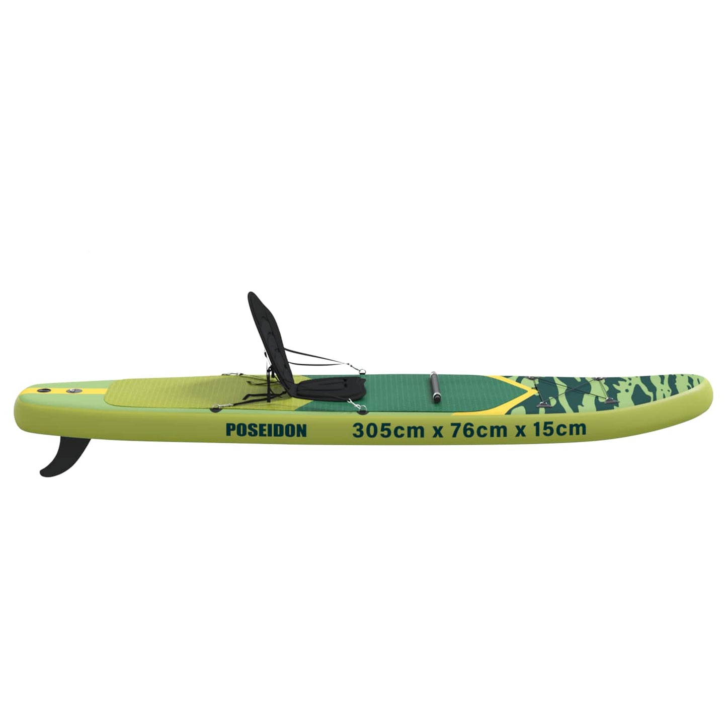 vidaXL SUP Board με κάθισμα 2 σε 1 POSEIDON 305 x 76 x 15 cm Πράσινο