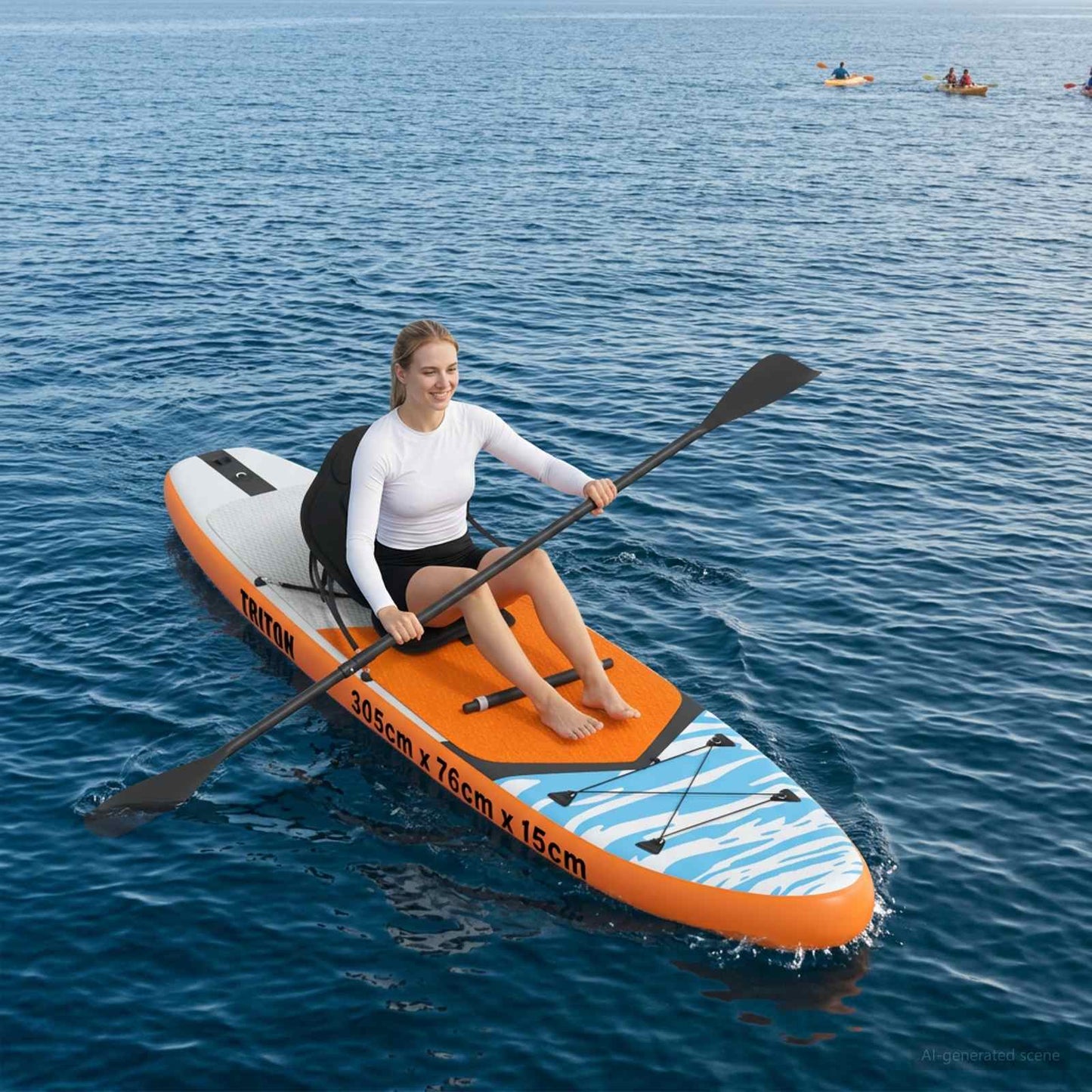 vidaXL SUP Board με κάθισμα 2 σε 1 TRITON 305 x 76 x 15 cm Μπλε