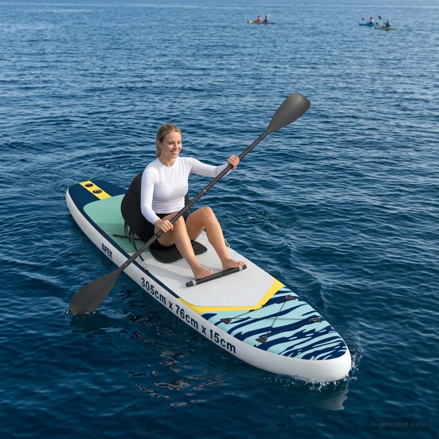 vidaXL SUP Board με κάθισμα 2 σε 1 APEX 305 x 76 x 15 cm Μπλε
