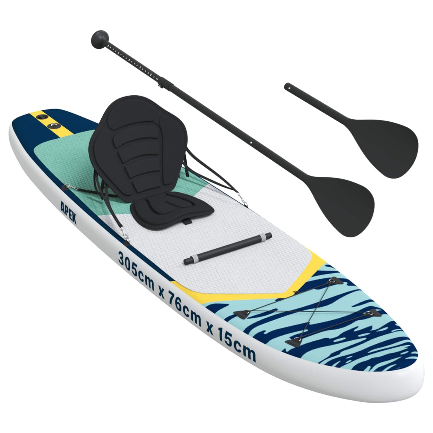 vidaXL SUP Board με κάθισμα 2 σε 1 APEX 305 x 76 x 15 cm Μπλε