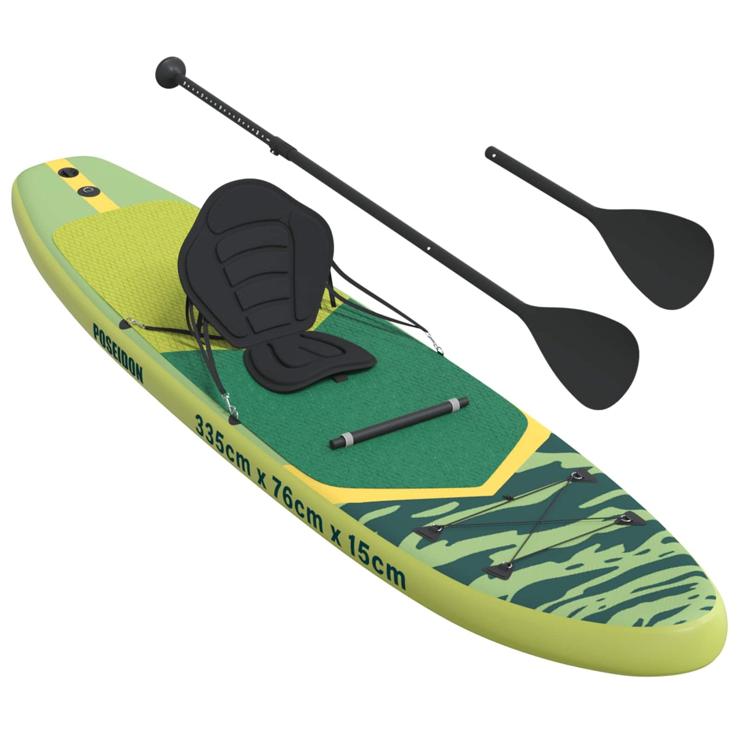 vidaXL SUP Board με κάθισμα 2 σε 1 POSEIDON 335 x 76 x 15 εκ. Πράσινο