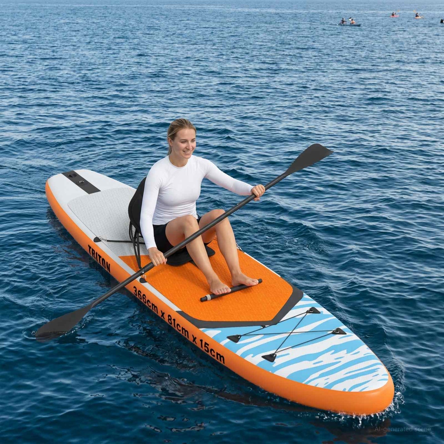 vidaXL SUP Board με κάθισμα 2 σε 1 TRITON 366 x 81 x 15 εκ Μπλε