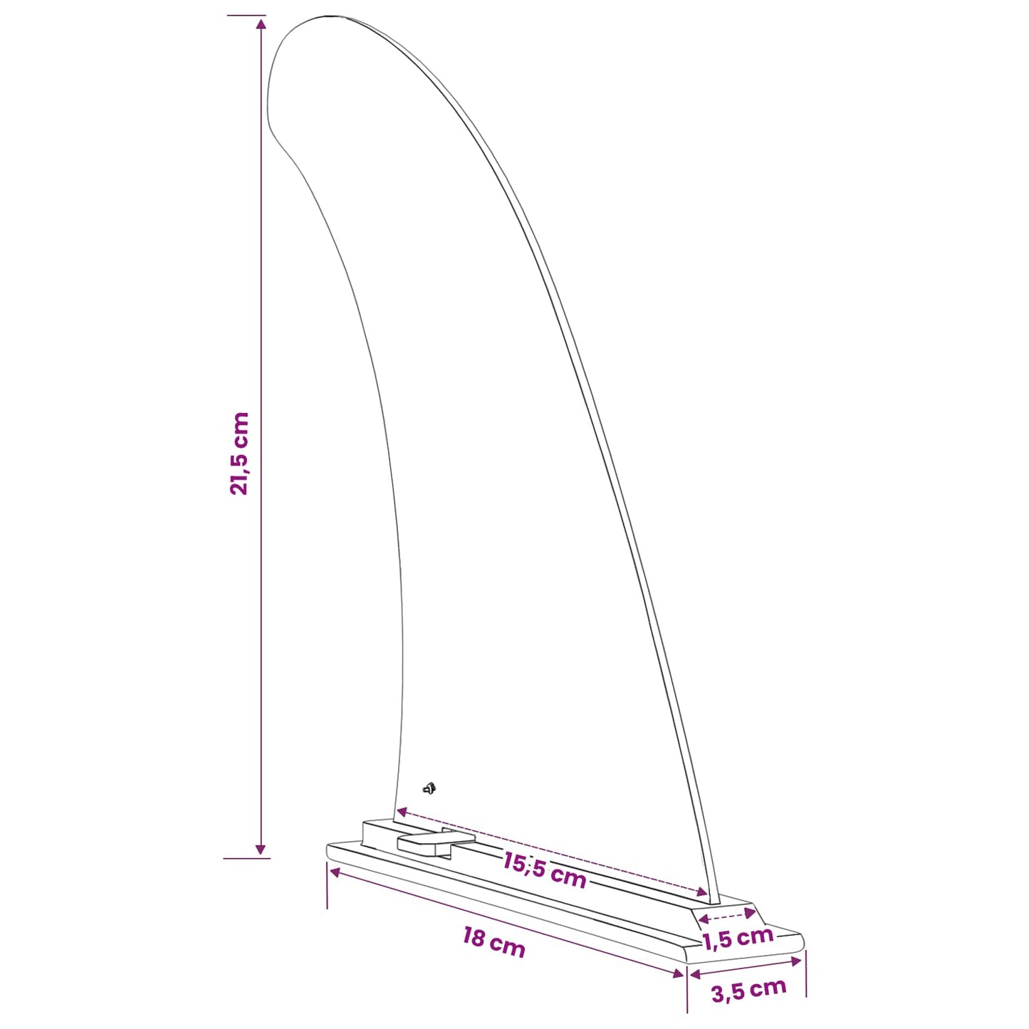 vidaXL Φιν SUP 3,5 x 18 x 21,5 εκ Νάιλον Μαύρο