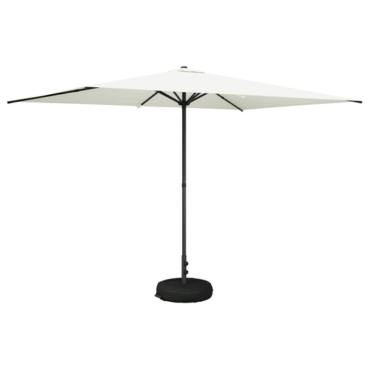 vidaXL Ομπρέλα Κήπου με Βάση 200 x 300 cm Πολυεστέρας Ορθογώνιος Κρεμ