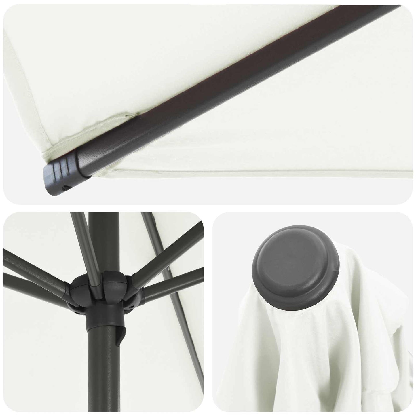 vidaXL Ομπρέλα Κήπου με Βάση 230 x 230 εκ Πολυεστέρας Ορθογώνιος Κρεμ