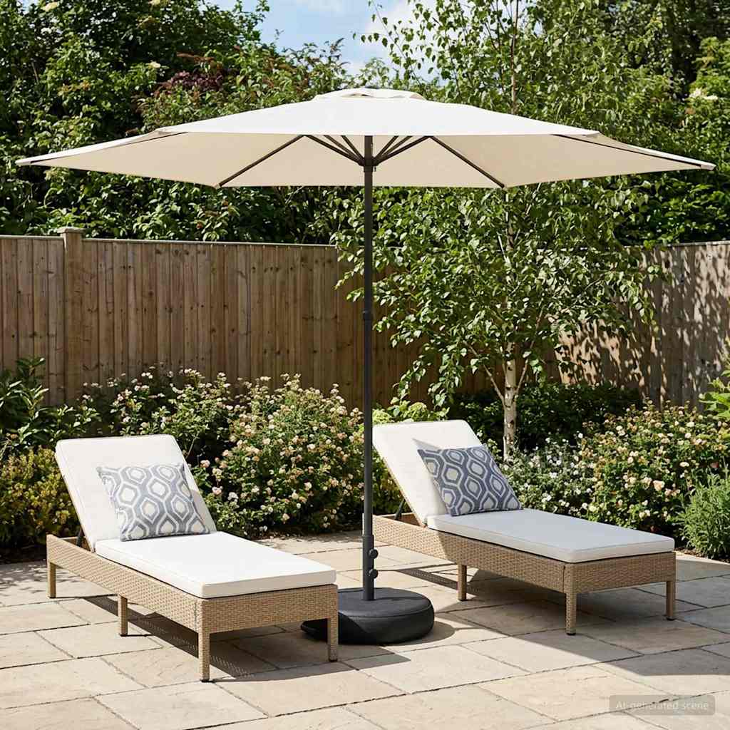vidaXL Ομπρέλα Κήπου με Βάση 300 x 300 cm Πολυεστέρας Ορθογώνιος Κρεμ