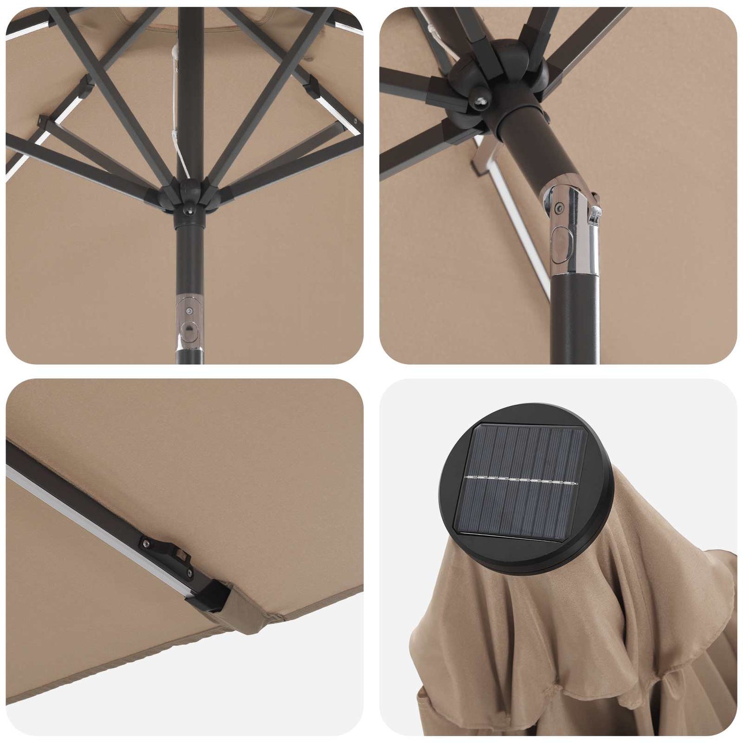 vidaXL Ομπρέλα Κήπου με LED Φώτα και Βάση 200 x 300 cm Πολυεστέρας