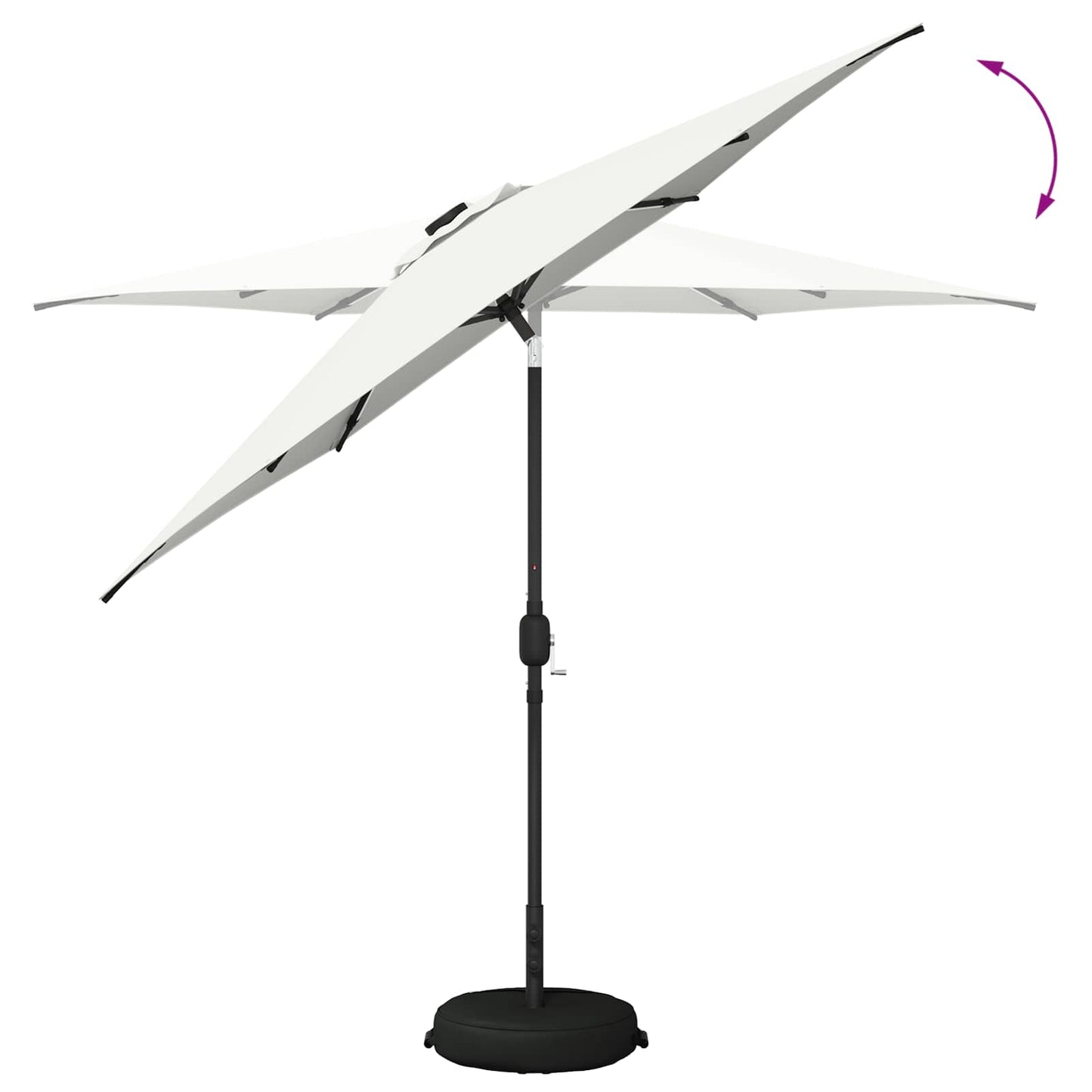 vidaXL Ομπρέλα Κήπου με LED Φώτα και Βάση 270 x 270 εκ Πολυεστέρας