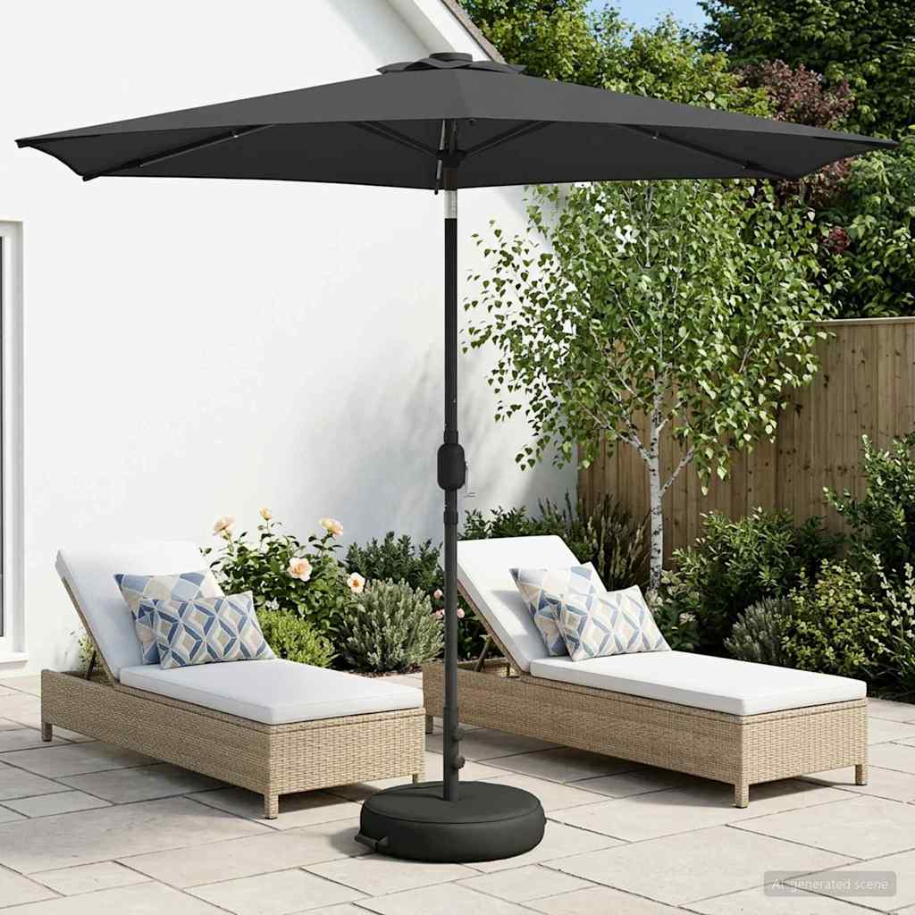 vidaXL Ομπρέλα Κήπου με LED Φώτα και Βάση 270 x 270 εκ Πολυεστέρας