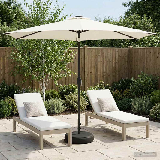 vidaXL Ομπρέλα Κήπου με LED Φώτα και Βάση 300 x 300 cm Πολυεστέρας