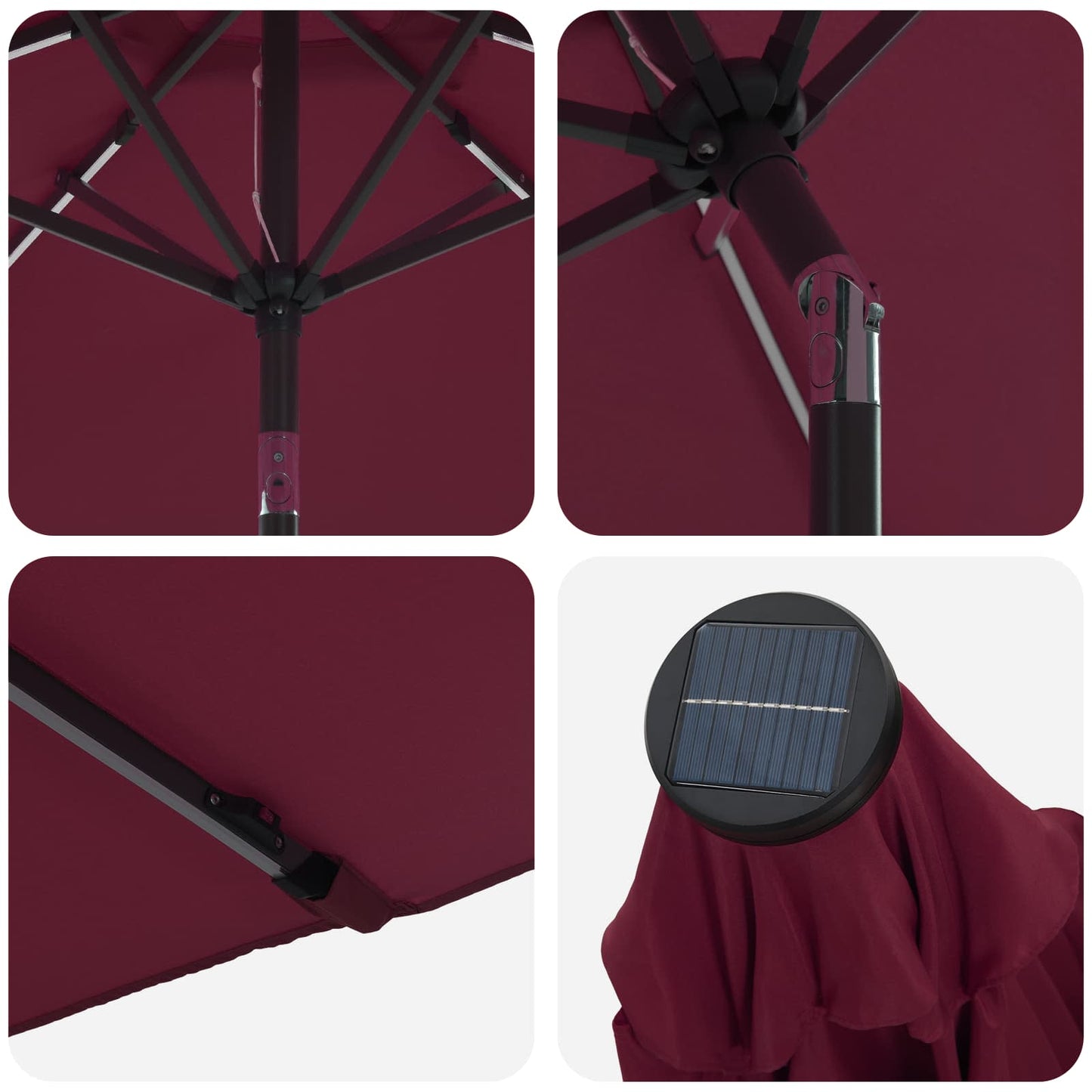 vidaXL Ομπρέλα Κήπου με LED Φώτα και Βάση 300 x 300 cm Πολυεστέρας