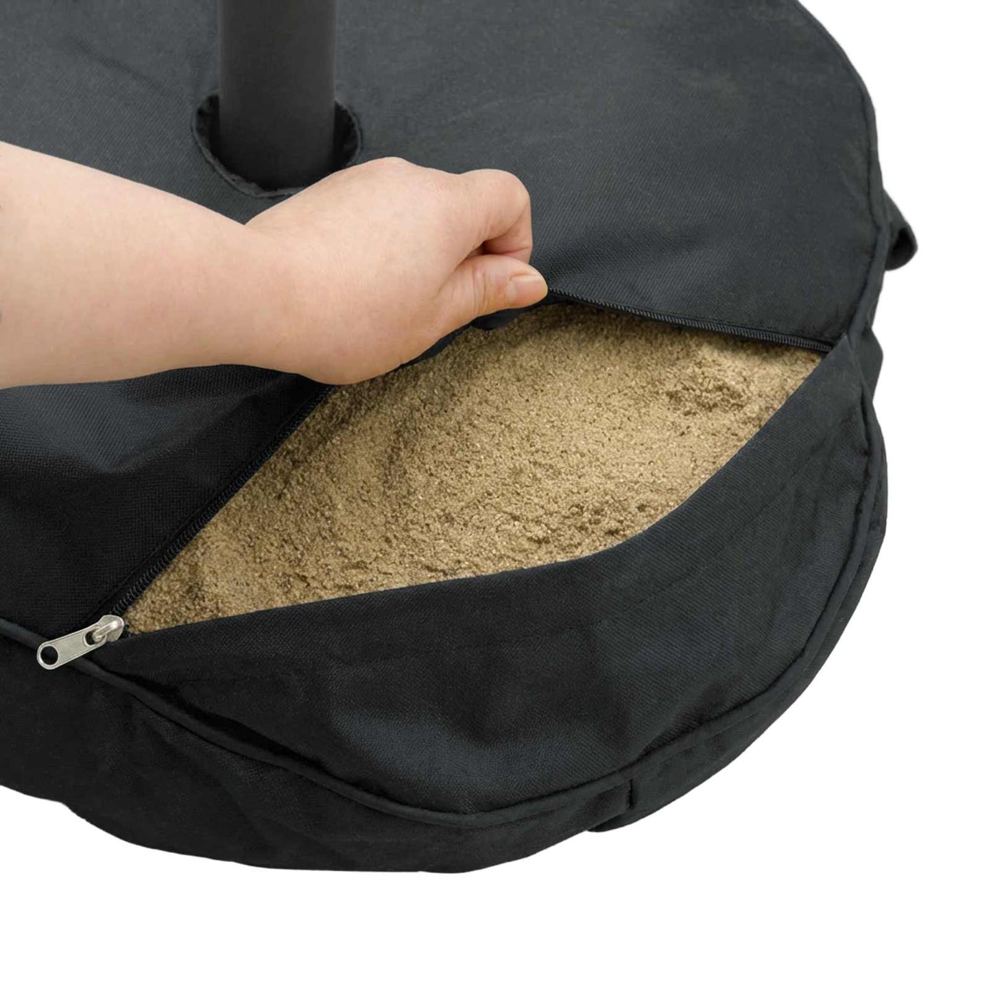 vidaXL Βάση ομπρέλας βεράντας 53 x 53 x 40 cm Ατσάλι Μαύρο
