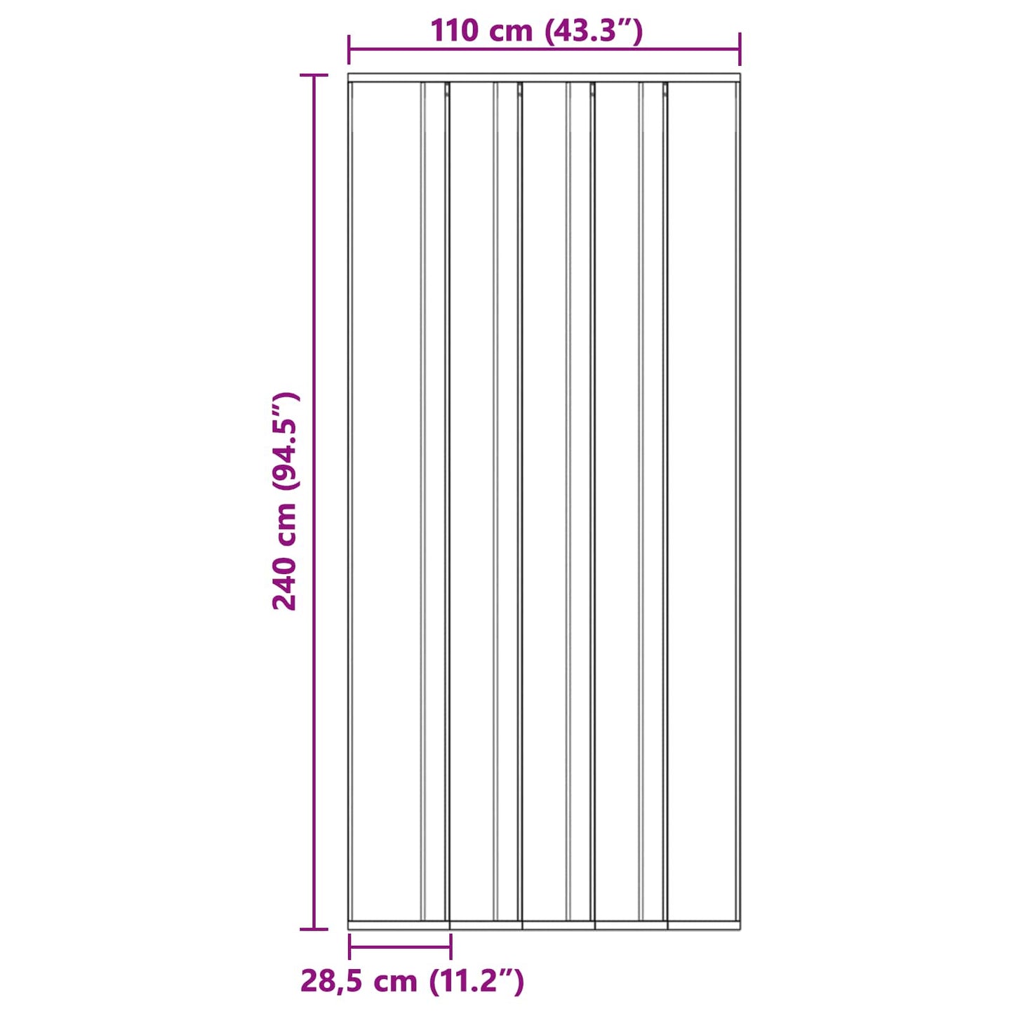 vidaXL Σκορπιέρα με δίχτυ Μαύρο 110 x 240 εκατοστά Πολυεστέρας