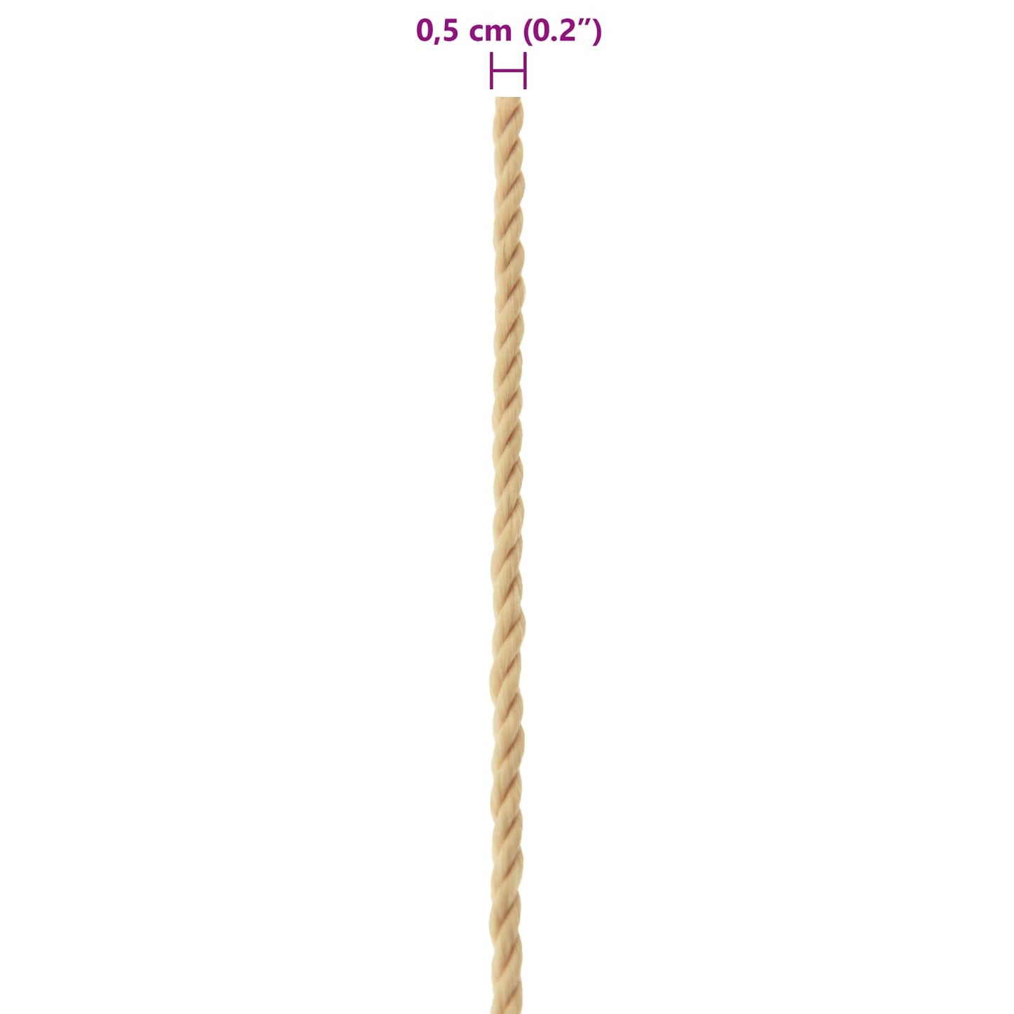 vidaXL Σχοινί Boat 0.5 mm 50 m Φυσικό