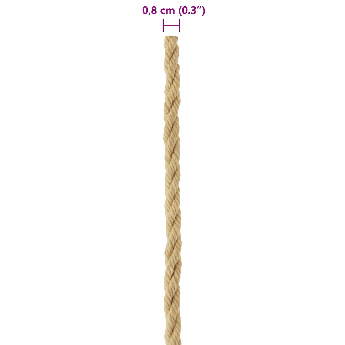 vidaXL Σχοινί Boat 0.8 mm 50 m Φυσικό