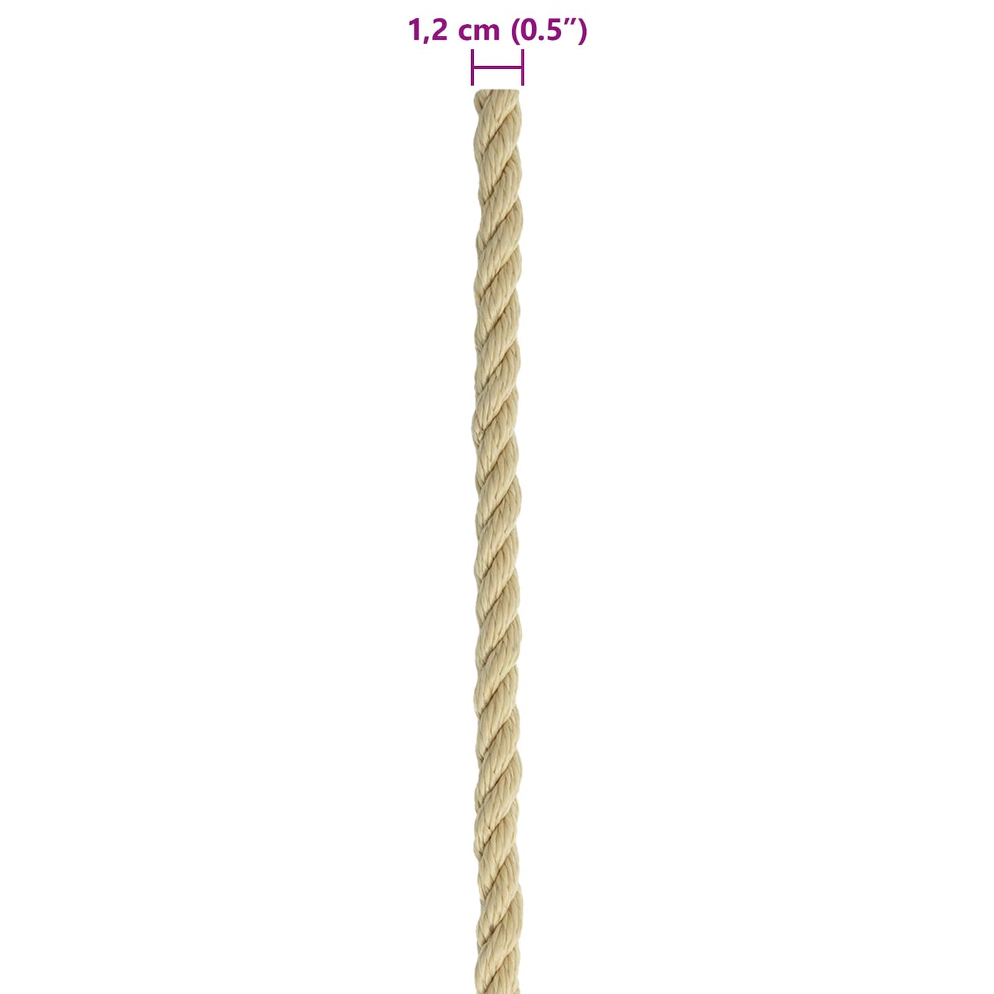 vidaXL Σχοινί Boat 12 mm 50 m Φυσικό