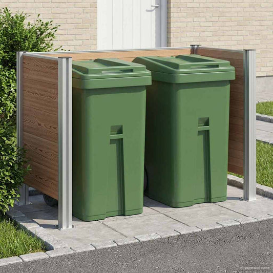 vidaXL Φράχτης Σκουπιδιών Καφέ 161 x 85 x 115 εκ Αλουμίνιο και WPC