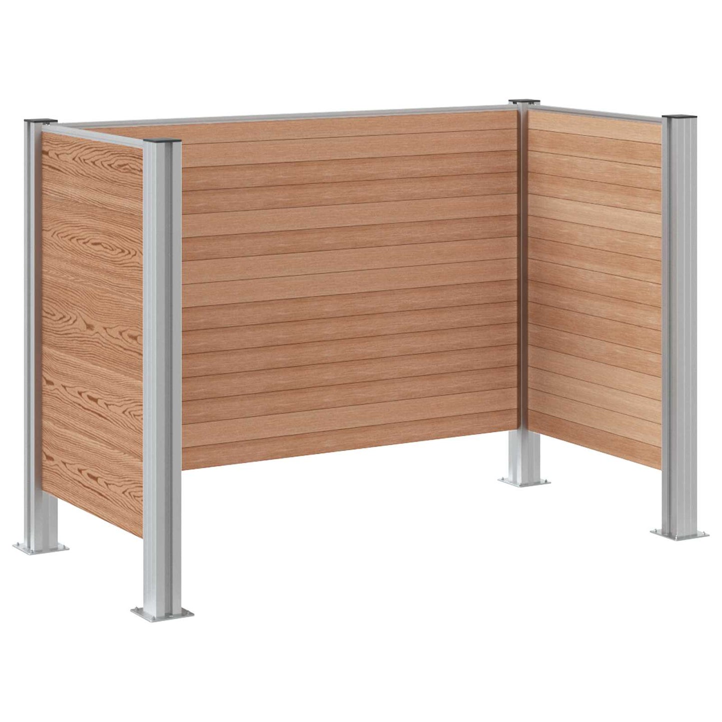 vidaXL Φράχτης Σκουπιδιών Καφέ 161 x 85 x 115 εκ Αλουμίνιο και WPC