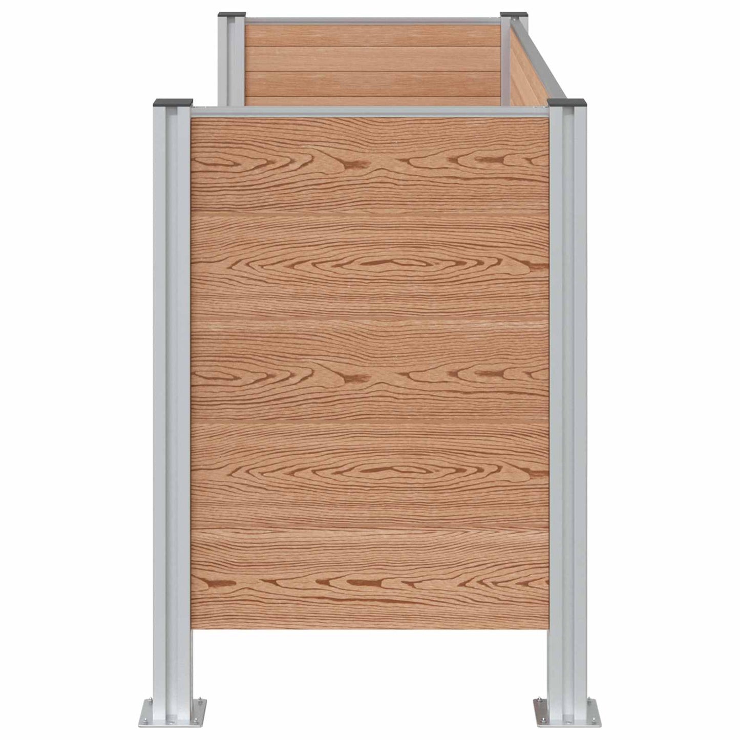 vidaXL Φράχτης Σκουπιδιών Καφέ 161 x 85 x 115 εκ Αλουμίνιο και WPC