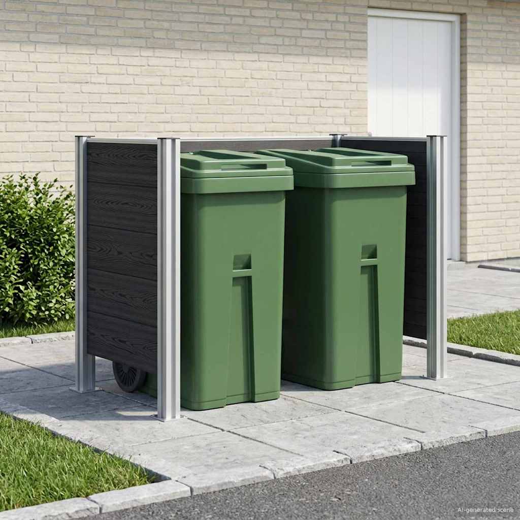 vidaXL Φράχτης Σκουπιδιών Γκρι 161 x 85 x 115 εκ Αλουμίνιο και WPC