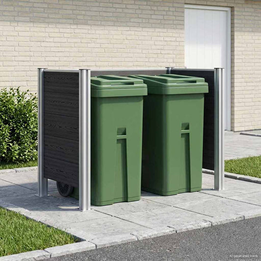 vidaXL Φράχτης Σκουπιδιών Γκρι 161 x 85 x 115 εκ Αλουμίνιο και WPC