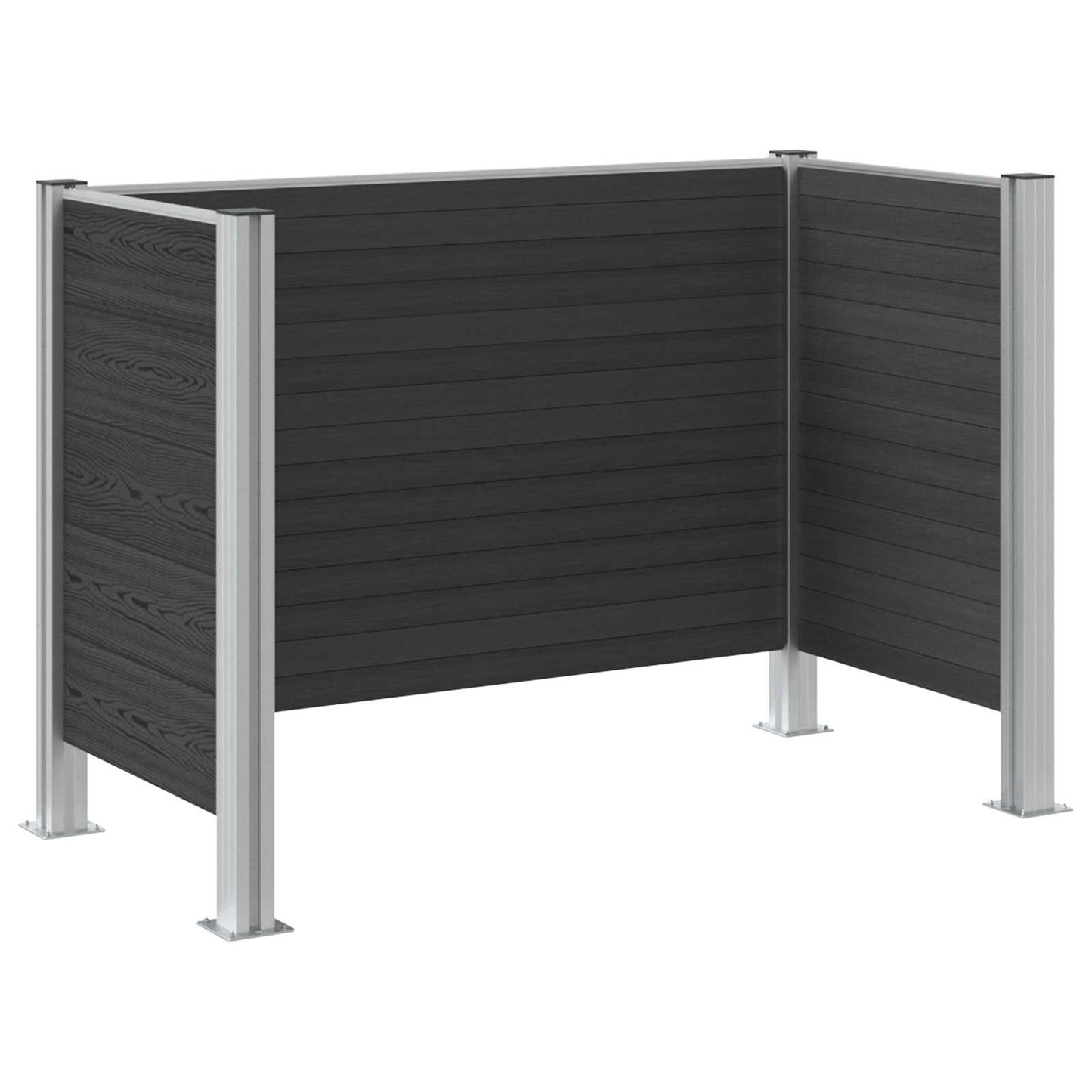 vidaXL Φράχτης Σκουπιδιών Γκρι 161 x 85 x 115 εκ Αλουμίνιο και WPC