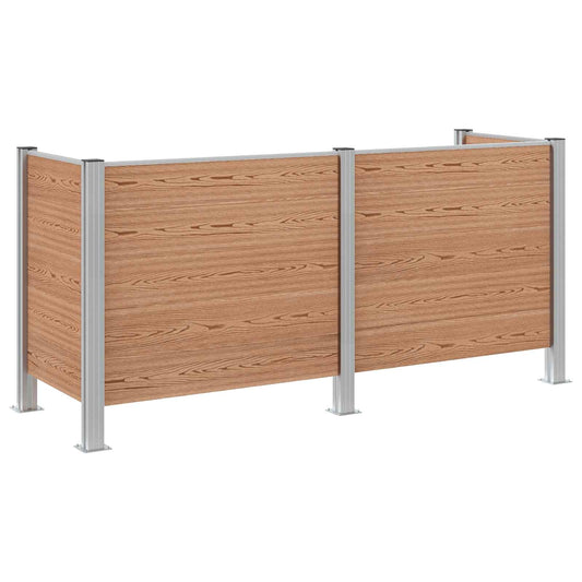 vidaXL Φράχτης Σκουπιδιών Καφέ 237 x 85 x 115 εκ Αλουμίνιο και WPC