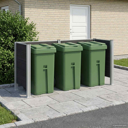 vidaXL Φράχτης Σκουπιδιών Γκρι 237 x 85 x 115 εκ Αλουμίνιο και WPC