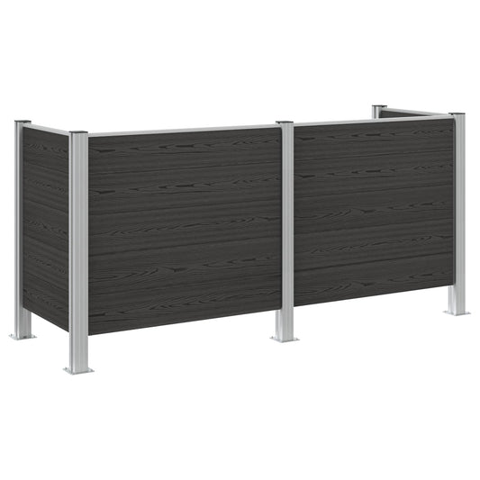 vidaXL Φράχτης Σκουπιδιών Γκρι 237 x 85 x 115 εκ Αλουμίνιο και WPC