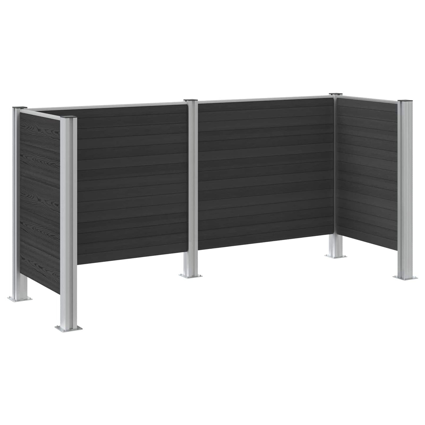 vidaXL Φράχτης Σκουπιδιών Γκρι 237 x 85 x 115 εκ Αλουμίνιο και WPC